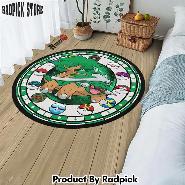 Torterra round rug custom pokemon anime circle carpet  rp0001785